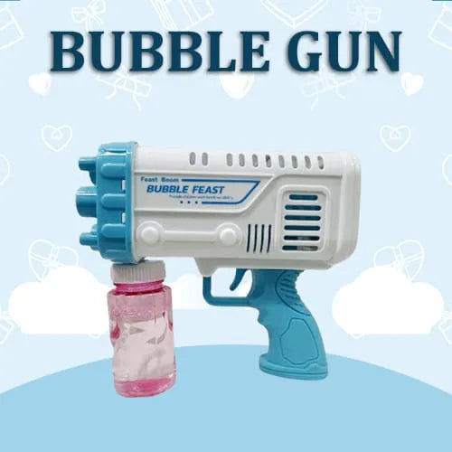 Feast Boom Bubble Feast Bubble Gun for Kids Comes with a bubble solution bottle (Random Color)