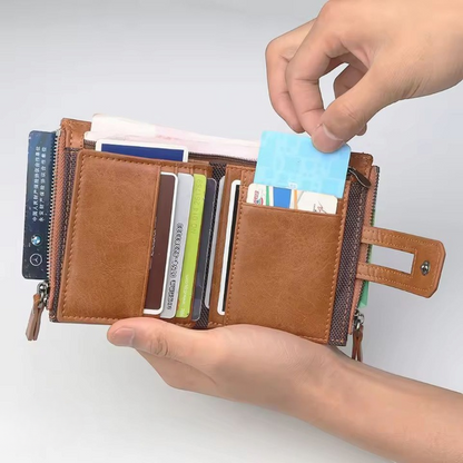 Genuine Baellerry Buffalo Leather Wallet – Classic Trifold Edition - Black
